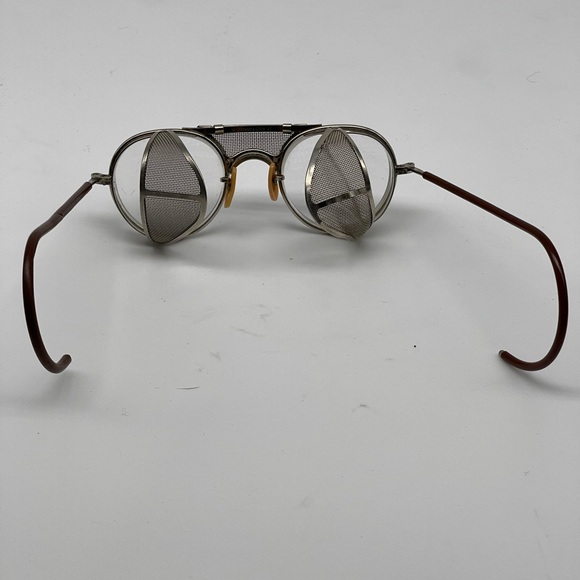 VINTAGE BAUSCH & LOMB STEAMPUNK MOTORCYCLE SAFETY GOGGLE CLEAR FOLDING GLASSES - Picture 14 of 16